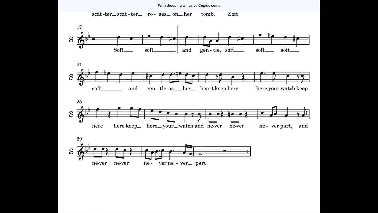 CORO #15 | SOPRANO | With drooping wings ye cupids come | Dido & Aeneas 