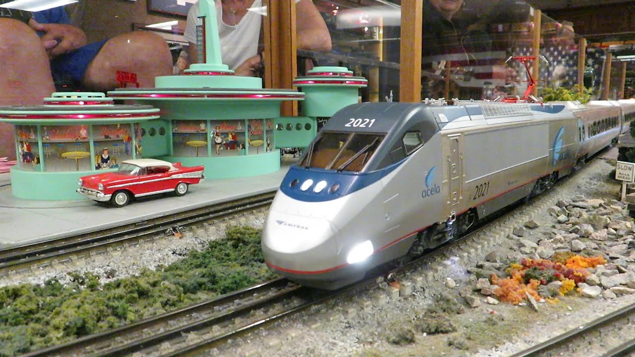 San Diego 3 Railers Lionel Amtrak Acela train action; May 29th, 2022