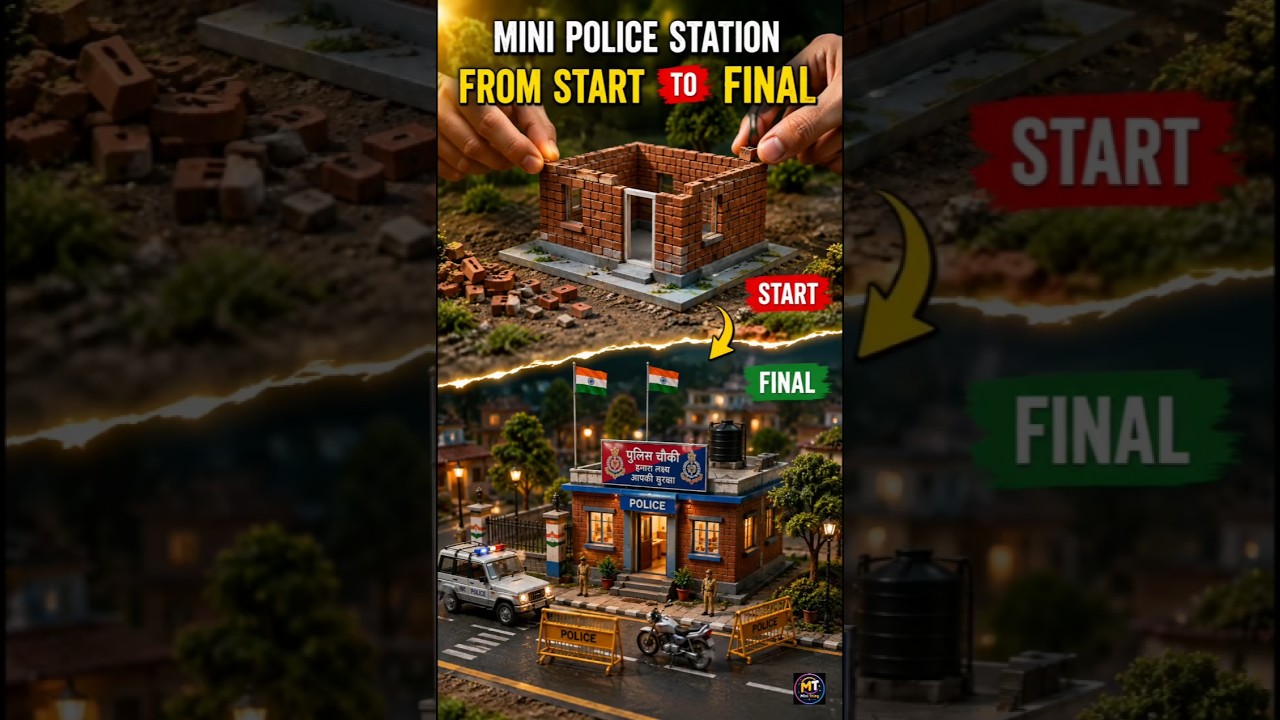 🚔 Mini Police Station Making | From Start to Final 🧱✨