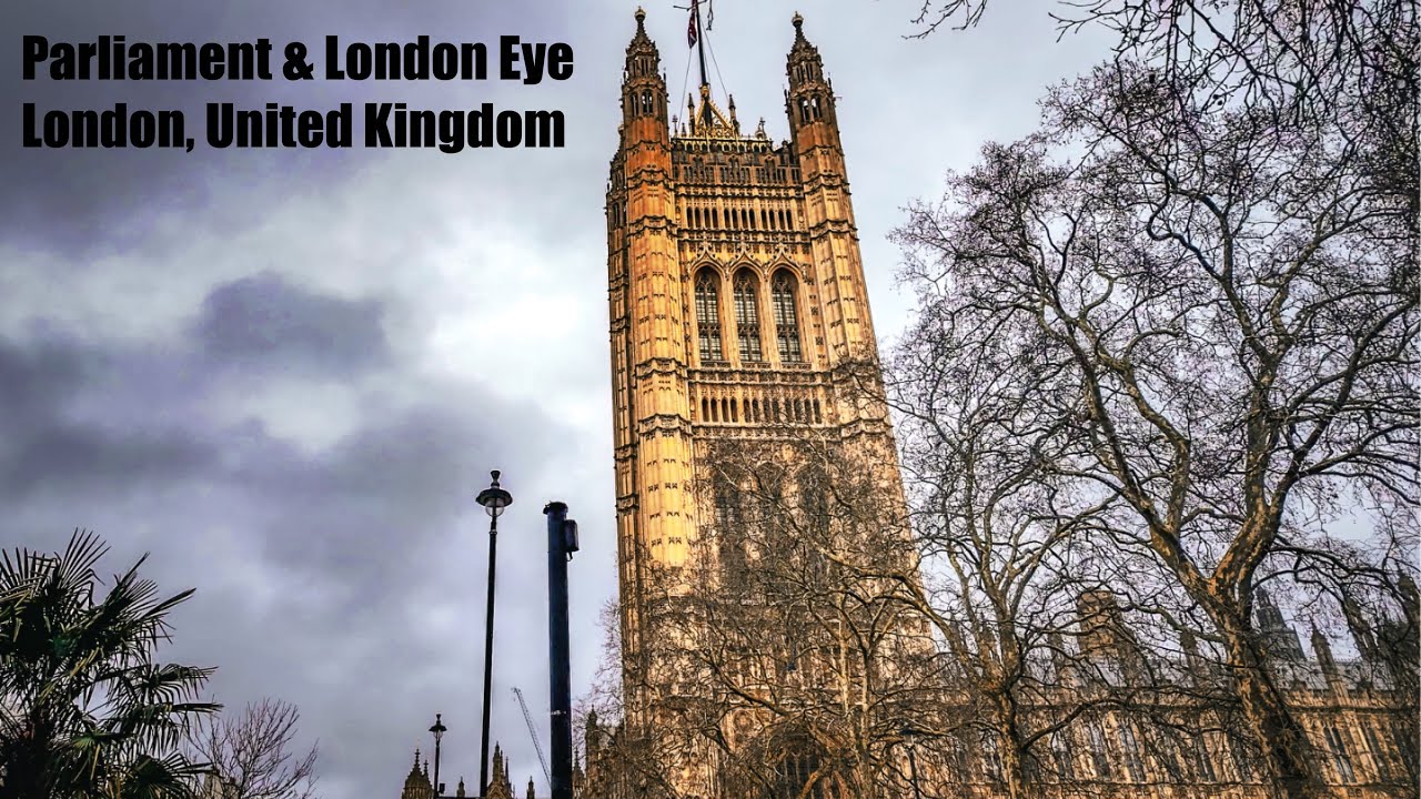 Relaxing River Walk in London | Parliament & London Eye View | Silent 4K