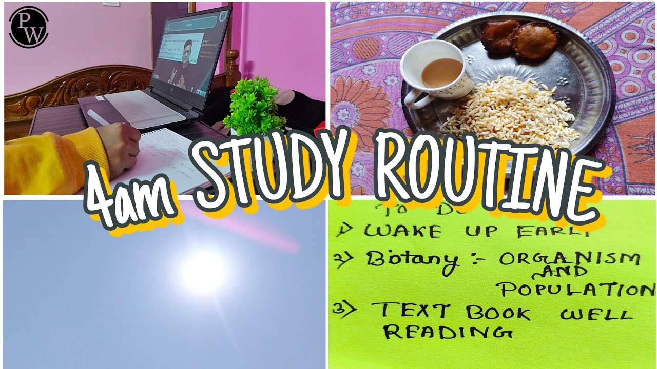 4am STUDY Routine 🍃 Covering class 12 BIOLOGY syllabus🍁 Waking up at 4am