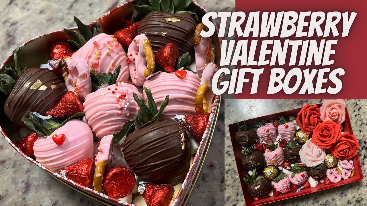 Valentine’s Day Chocolate Covered Strawberry Heart Boxes | Dollar Tree Valentines Gift