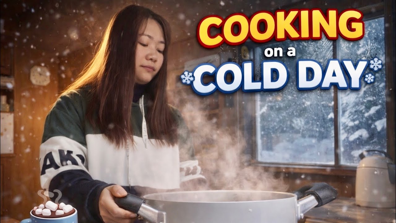 Living in A cold Weather | Cozy Macaroni Soup|visiting shrine,vegetable crops,plants/play with kids