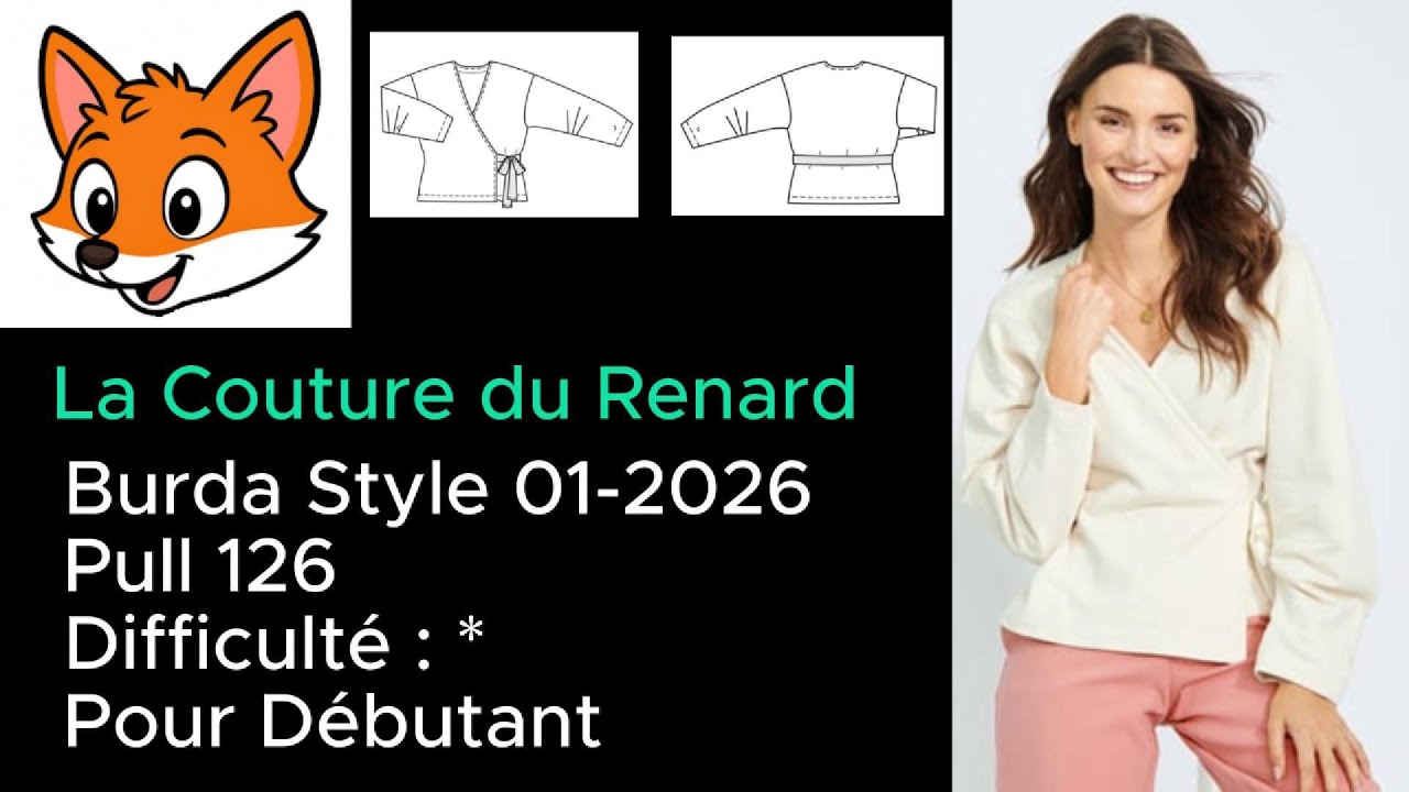Le pull croisé parfait pour débuter – #burdastyle  modèle 126  #débutant  #couture