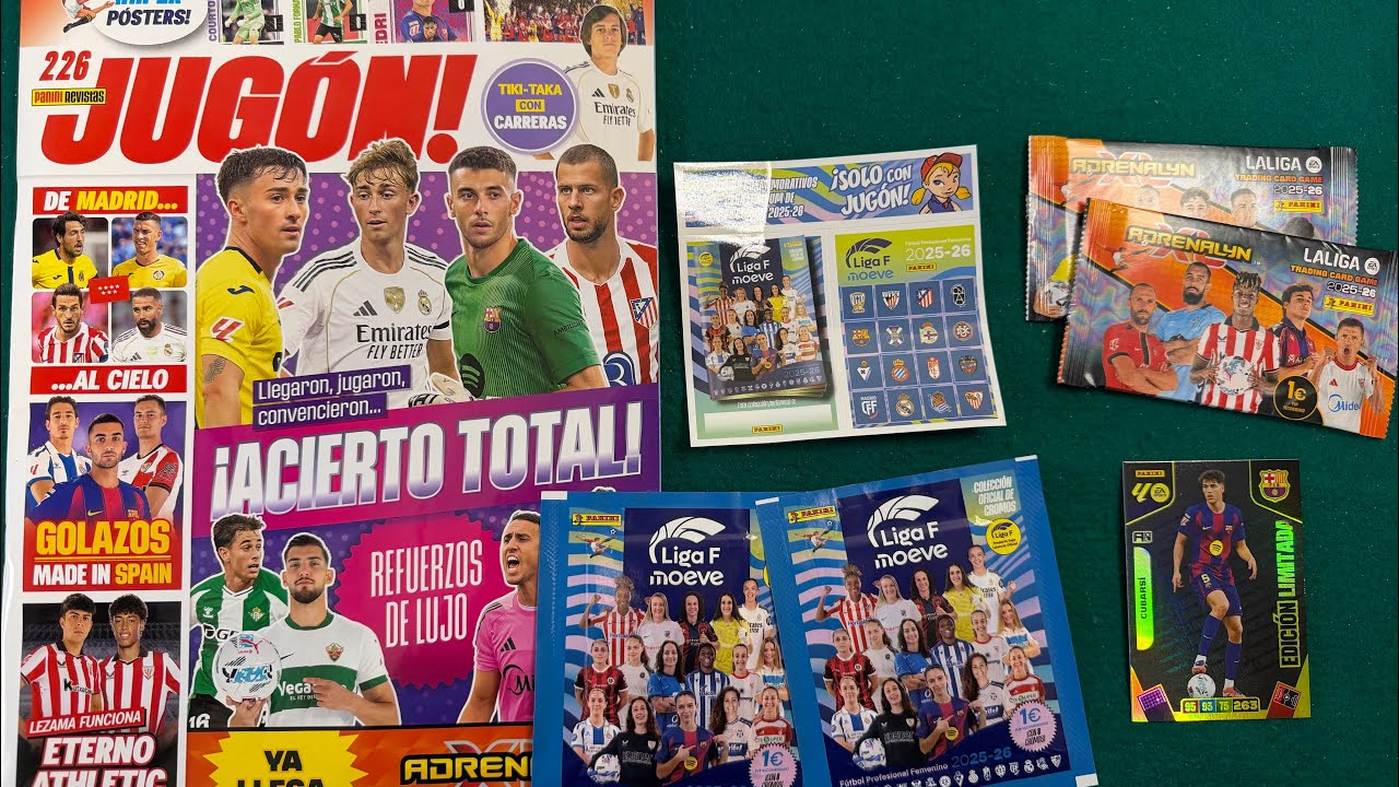 Revista jugón 226,ADRENALY XL incluye dos sobres y la edición especial y primeras imágenes de liga f