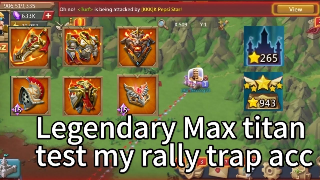 Legendary Max Titan Pepsi test 950m trap,151days overview,how much i cost- Lords Mobile #lordsmobile