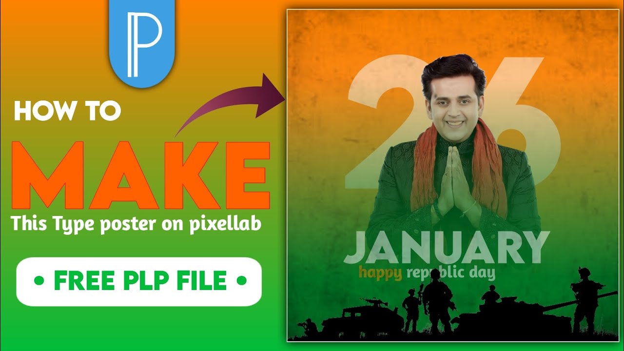 26 january Poster Design in Mobile | Pixellab Tutorial | Independence Day Banner Editing