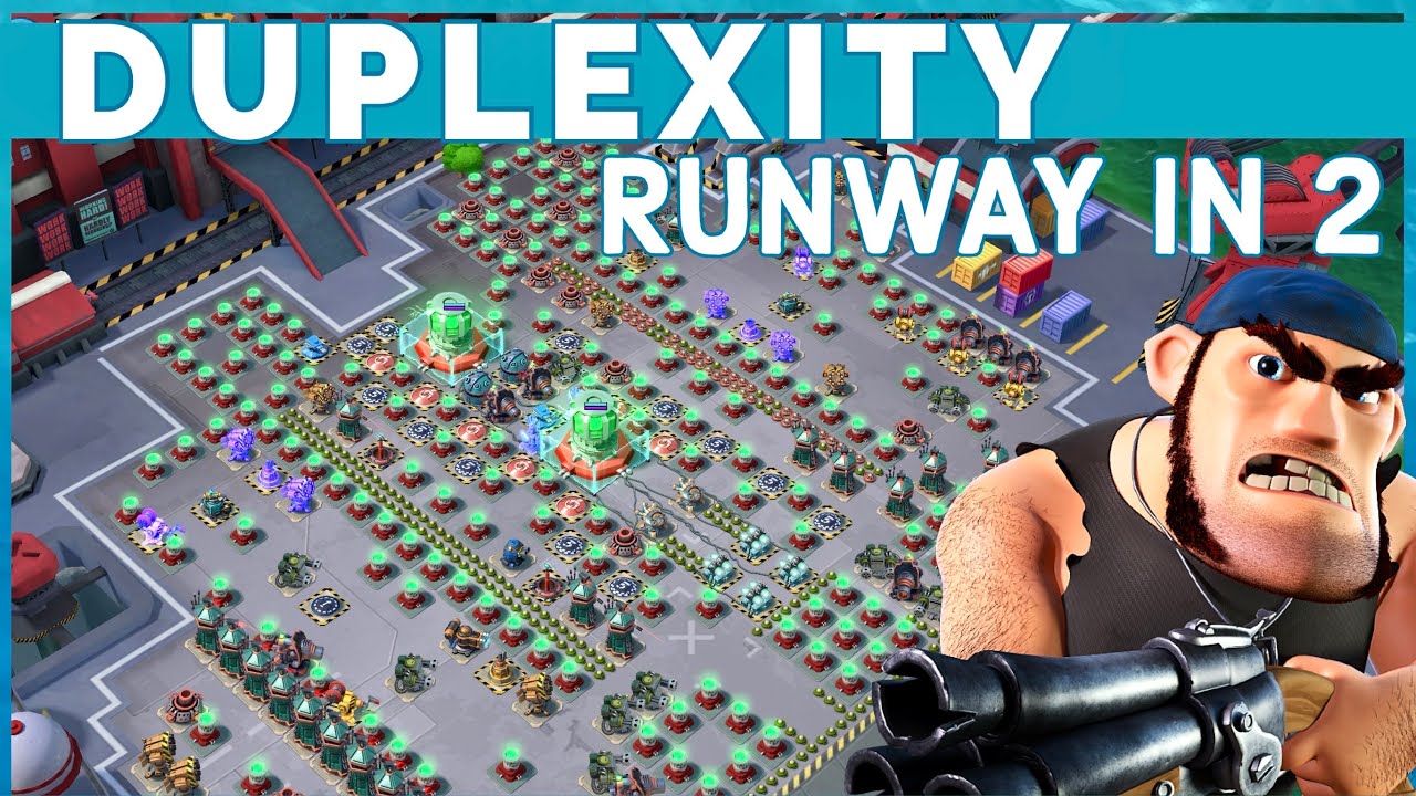 RUNWAY on DUPLEXITY in only 2 attacks - exciting finish! - BOOM BEACH operation gameplay/strategy