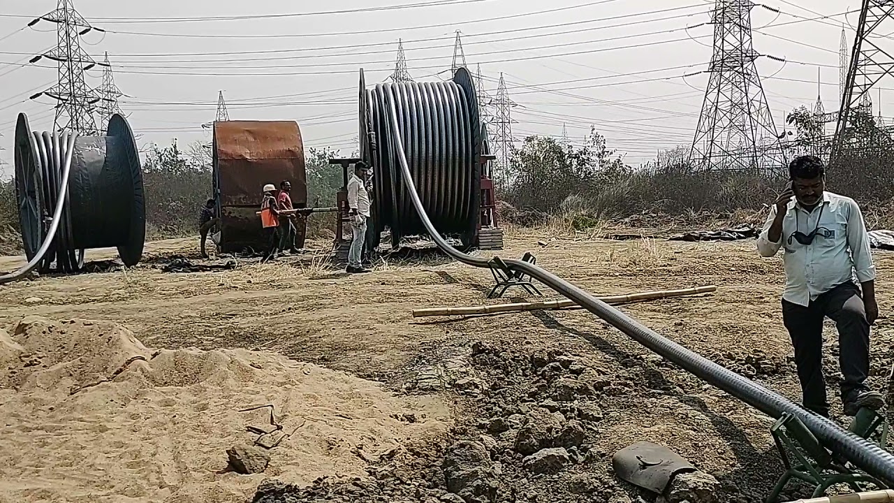 CABLE LAYING 220KV 1000Sq. mm#cable #cabletermination #substation #highvoltage