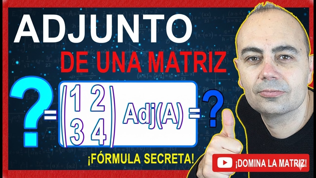 Cómo calcular el ADJUNTO de una MATRIZ ❇️ Paso a paso