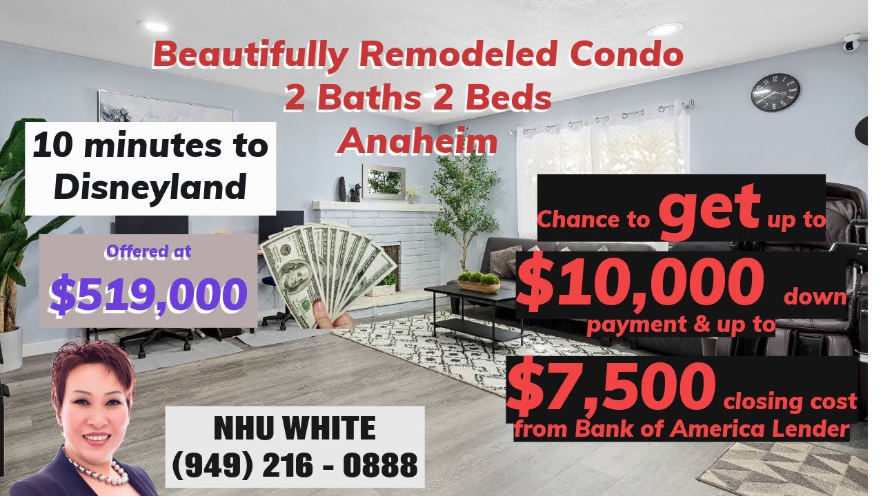 NHU WHITE | Beautiful Single Level 2- Bed 2 -Bath Condo in Anaheim
