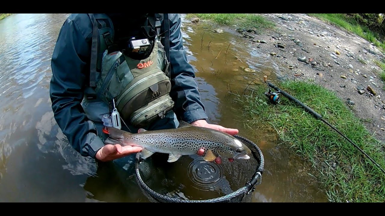 Pêche de la  truite en nymphe, en début de saison
