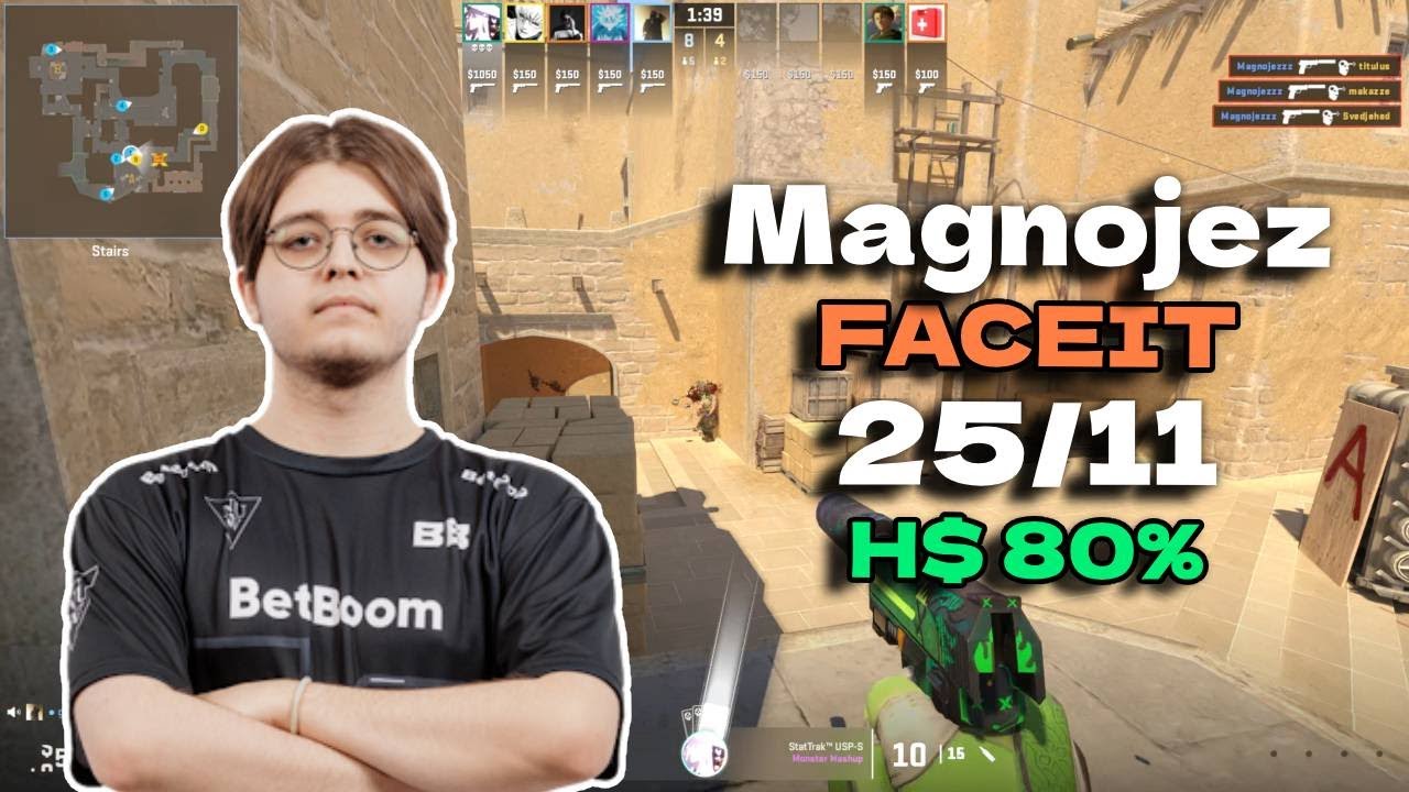 BetBoom Magnojez 25/11 80%HS (Mirage) FACEIT 06.28.2024 | CS2 POV