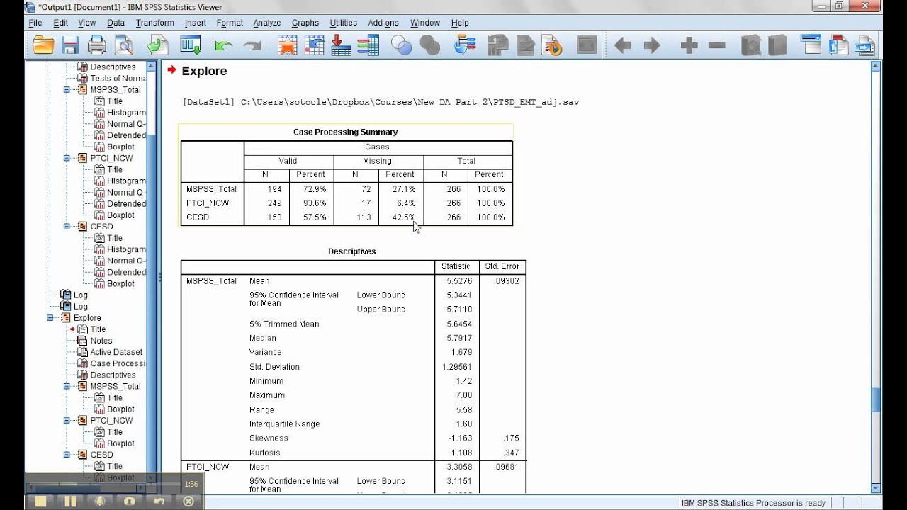 Data Screening in SPSS-Part 2: Explore and Missing data