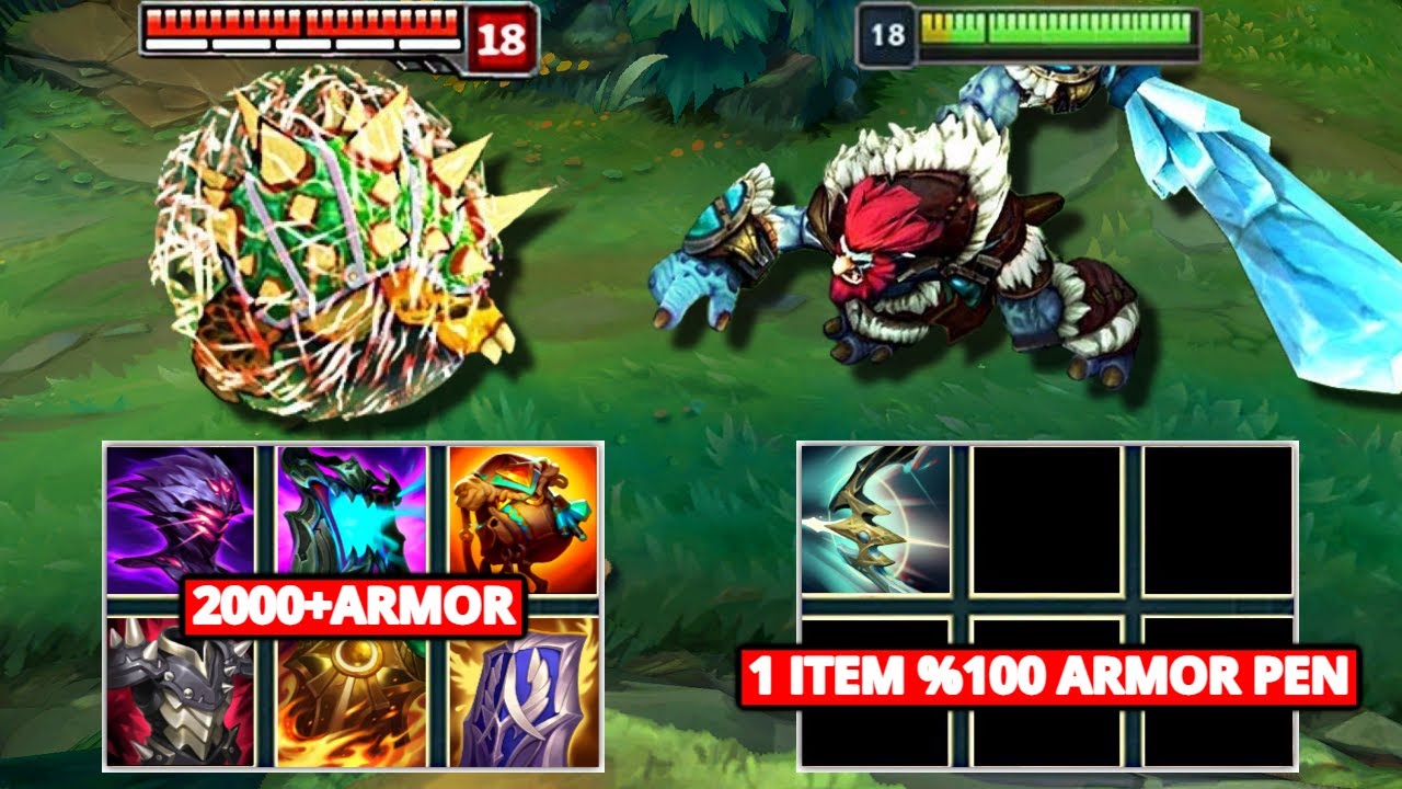 1 ITEM TRUNDLE vs 2000+ ARMOR RAMMUS FIGHTS & URF Pentakills!