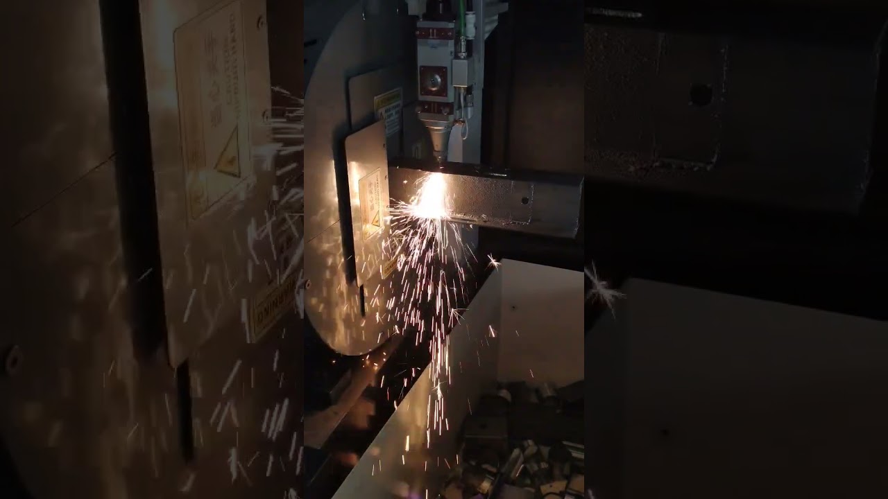 H beam cutting by Yonik fiber laser pipe cutting machine