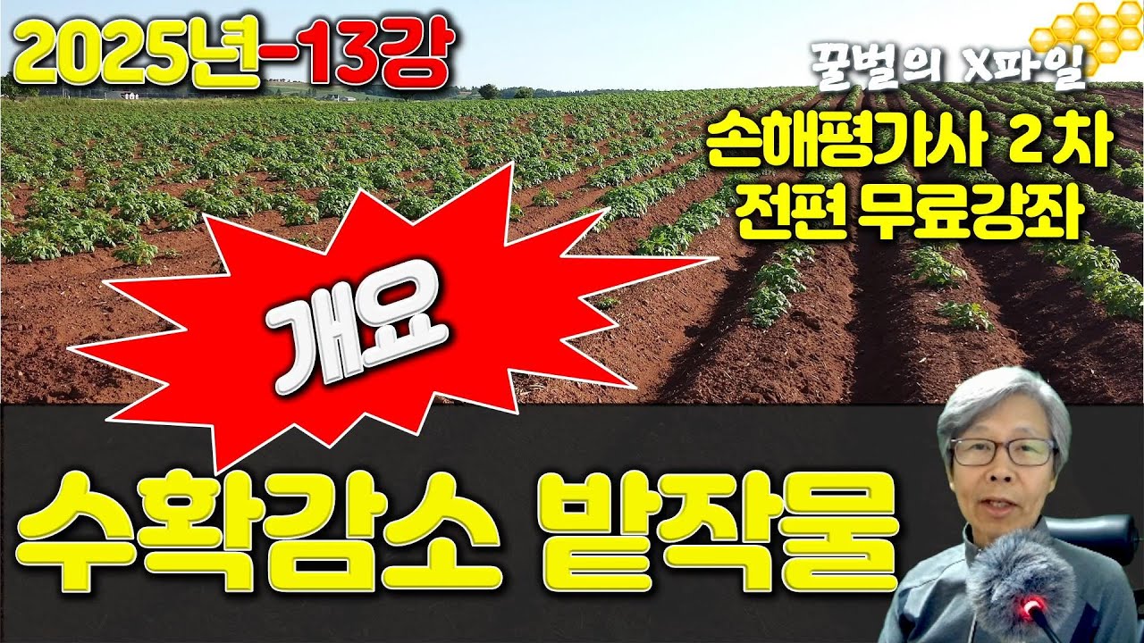 손해평가사 25-13강 수확감소 밭작물 개요 - 2025년 제11회 손해평가사 2차 전과목 무료강좌