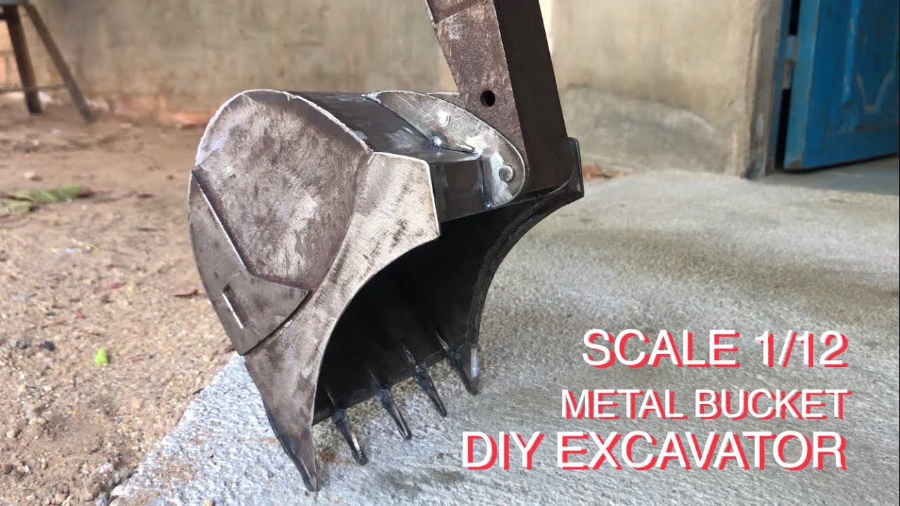 RC EXCAVATOR PROJECT How to make metal bucket with easy idea Build RC truck parts scale 1/12