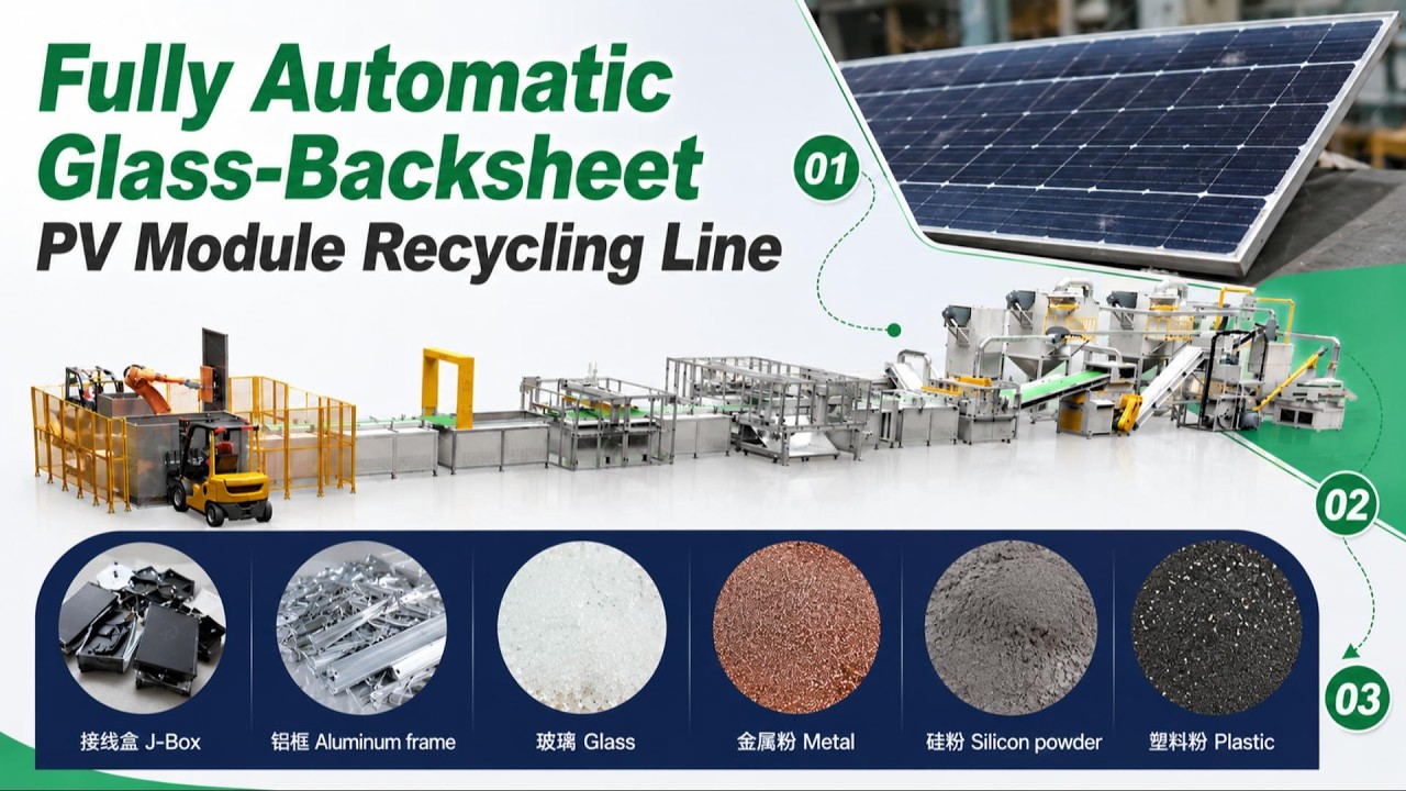 Glass-Backsheet Solar Panel Recycling Plant | Recover Glass, Silicon & Metals