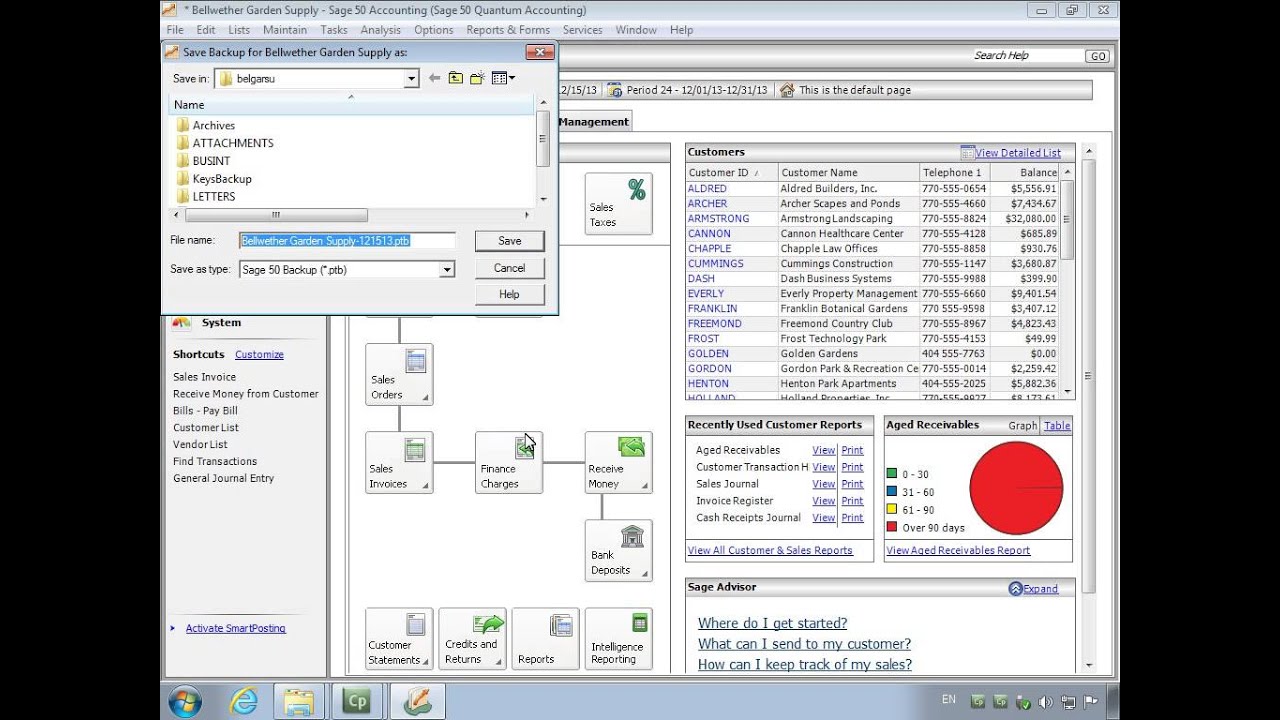 Sage 50 U.S. - How to make a company backup