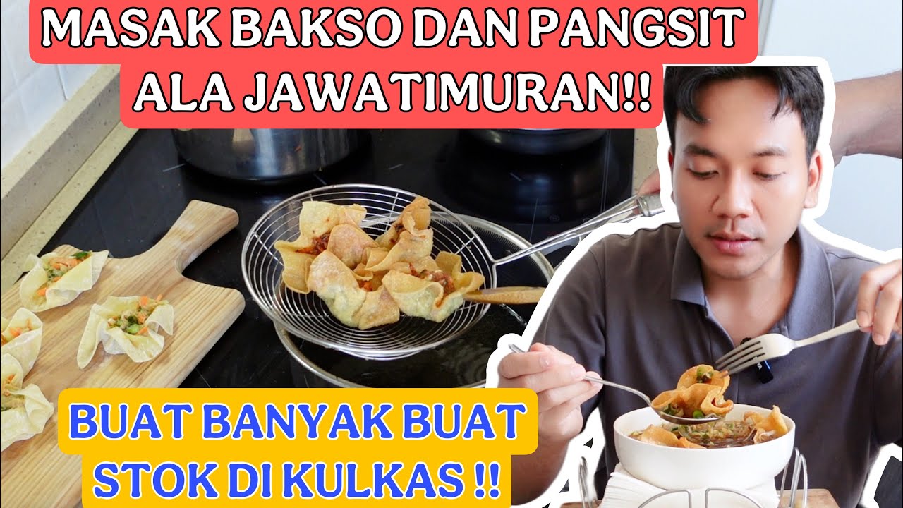MASAK BAKSO DAN PANGSIT ALA JAWATIMUR AN !! BUAT BANYAK PANGSIT UNTUK STOK DI KULKAS !!
