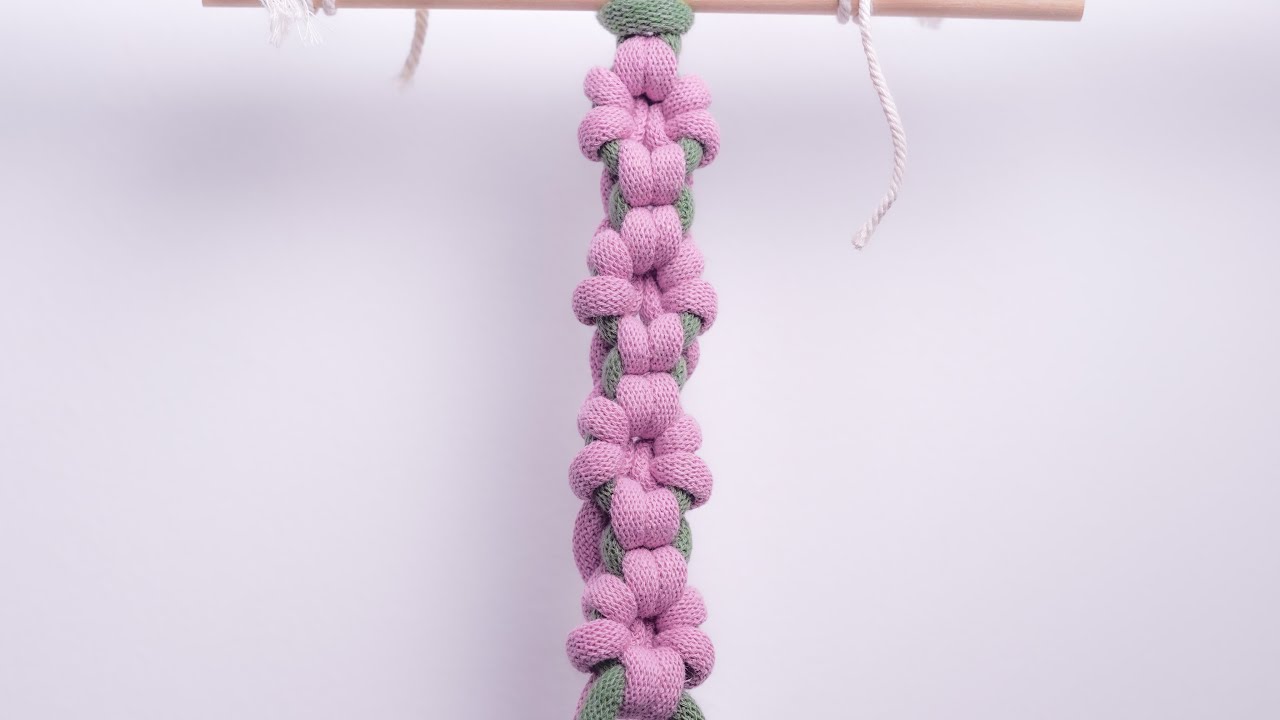 Patrón de flores con Nudo Alondra 🧵 | Tutorial fácil de Macramé Paso a Paso #tutorialmacramé
