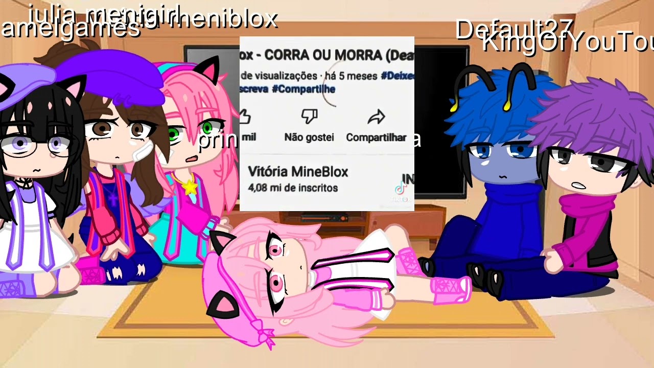 os YouTubers favoritos reagindo a eles mesmos nome no canal deles na descrição