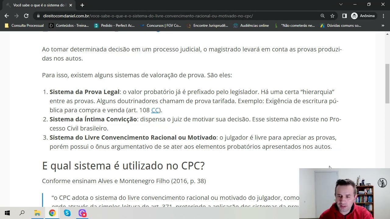 Você sabe o que é o sistema do livre convencimento motivado?