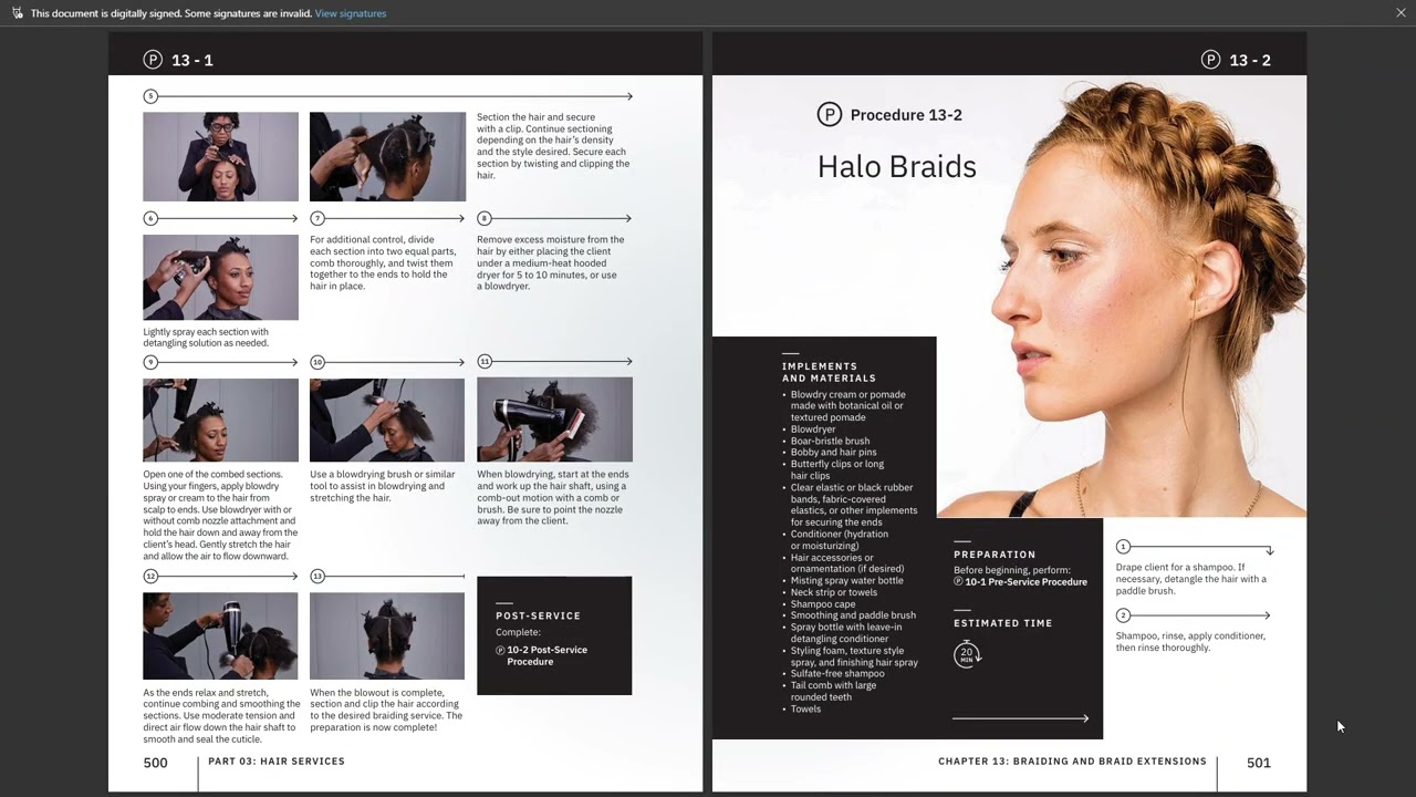 Milady Cosmetology Ch 13 Pages 495-503 Braiding & Braid Extensions