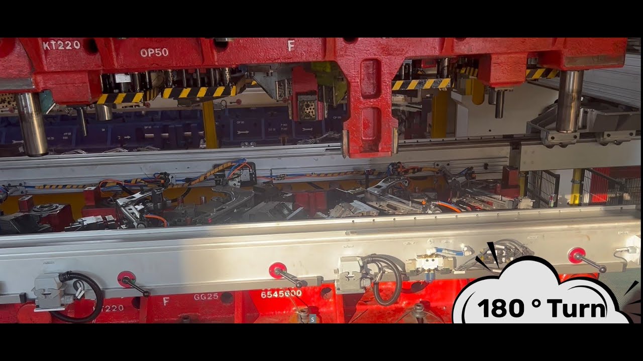 F-Point - 2 Different Sheet Metal Thicknesses, 1 Operation, 180° Rotation on TRANSFER PRESS