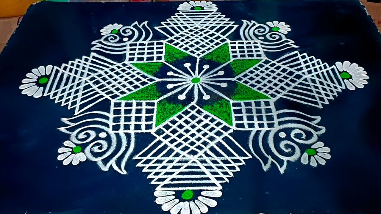 Sravana masam special rangoli design 🌺 Beautiful padi kolam designs