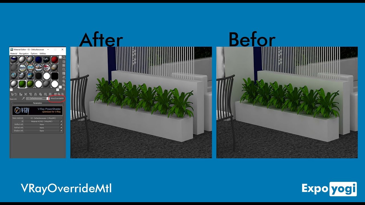 VRayOverrideMtl | 3ds Max V-ray Rendering | Expo Yogi | Exhibition Stall Design | Arun Yadav