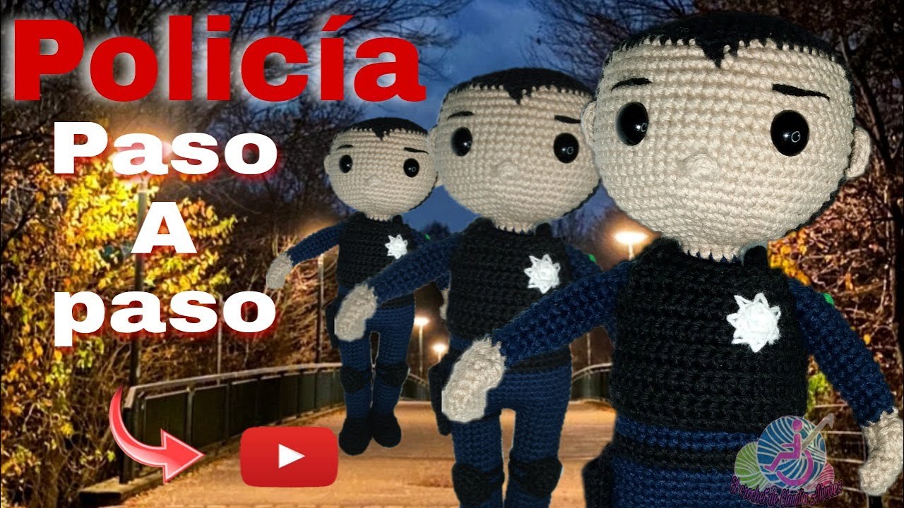Amigurumi policía a crochet paso a paso (cabeza)