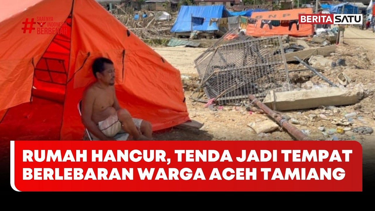 Rumah Hancur, Tenda Jadi Tempat Berlebaran Warga Aceh Tamiang #beritasatu
