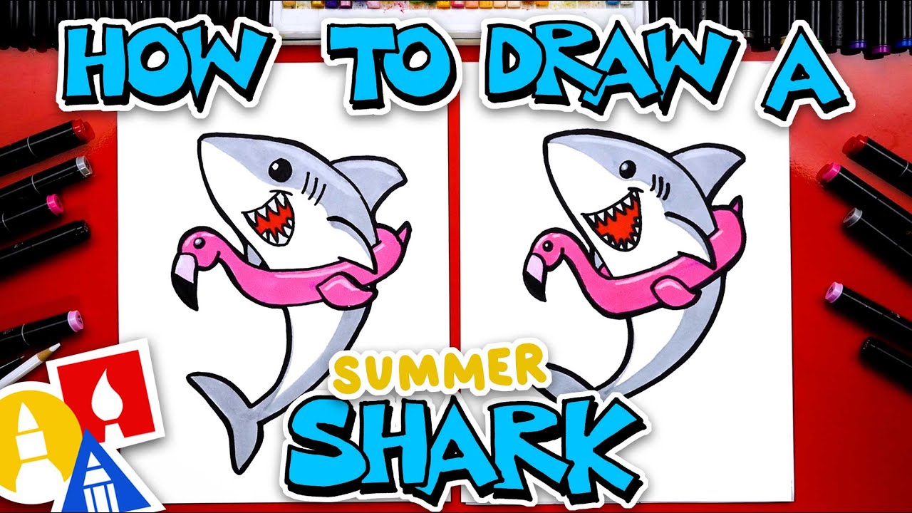 How To Draw Funny Summer Shark
