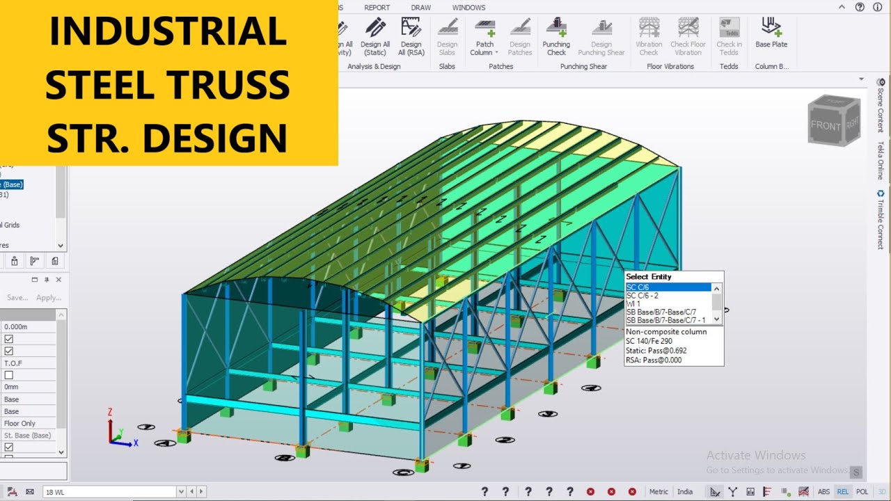 Проектирование промышленных стальных конструкций в Tekla | Моделирование полукруглых стропильных ...