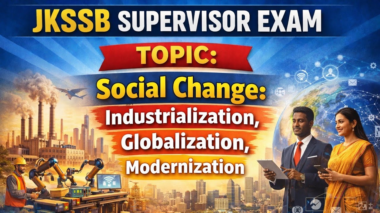 #jkssb #sociology #supervisor exam Topic - Social Change 