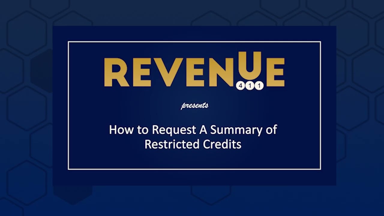 Department of Revenue - How to Pass Through Restricted Credits