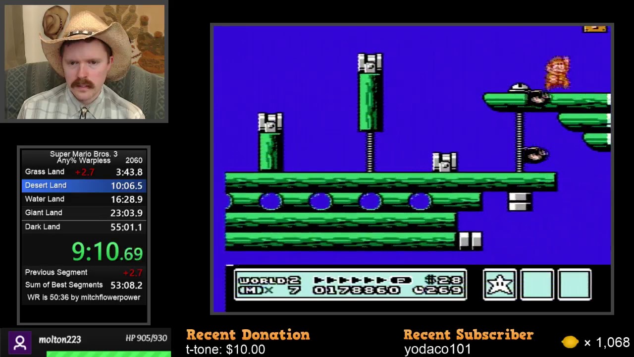 Super Mario Bros. 3 для NES (скорое прохождение без варпа) за 54:45 от Arcus