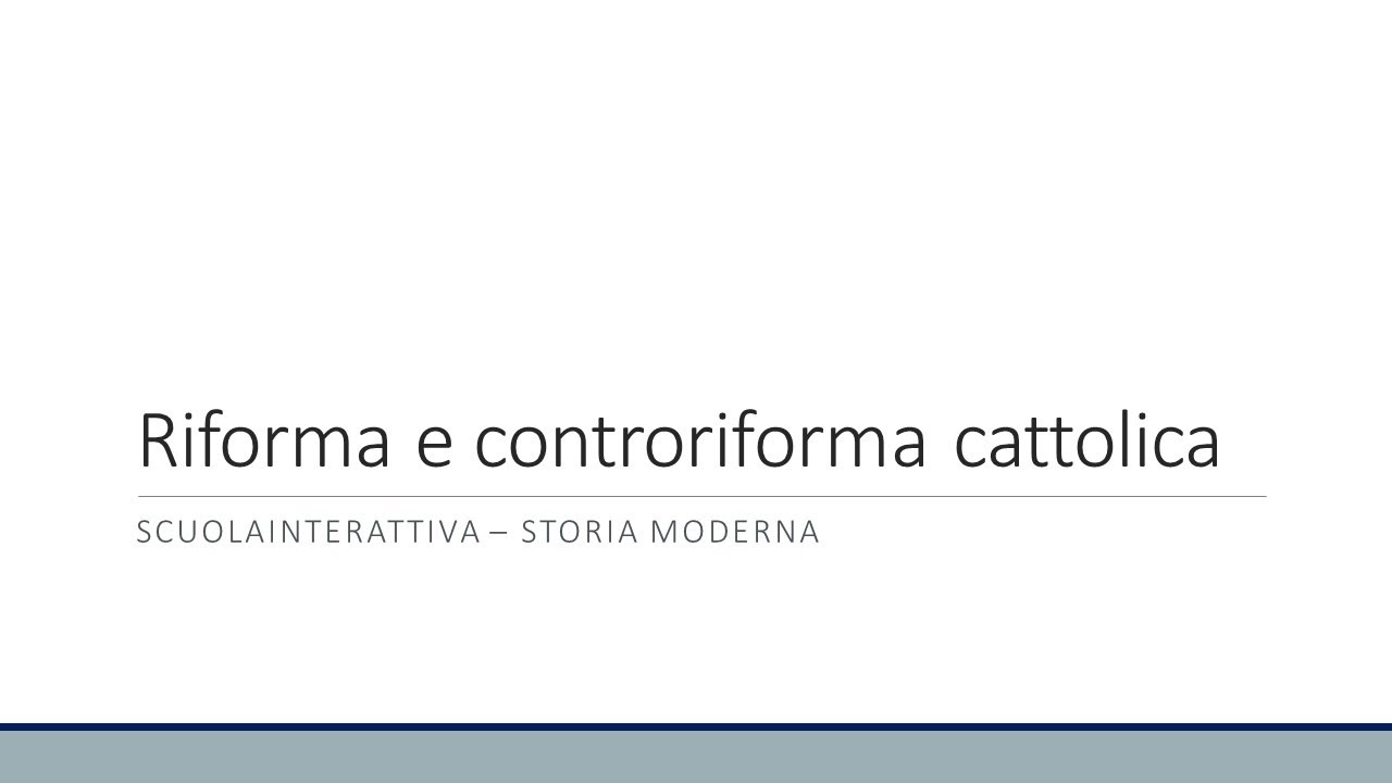 Riforma e Controriforma Cattolica