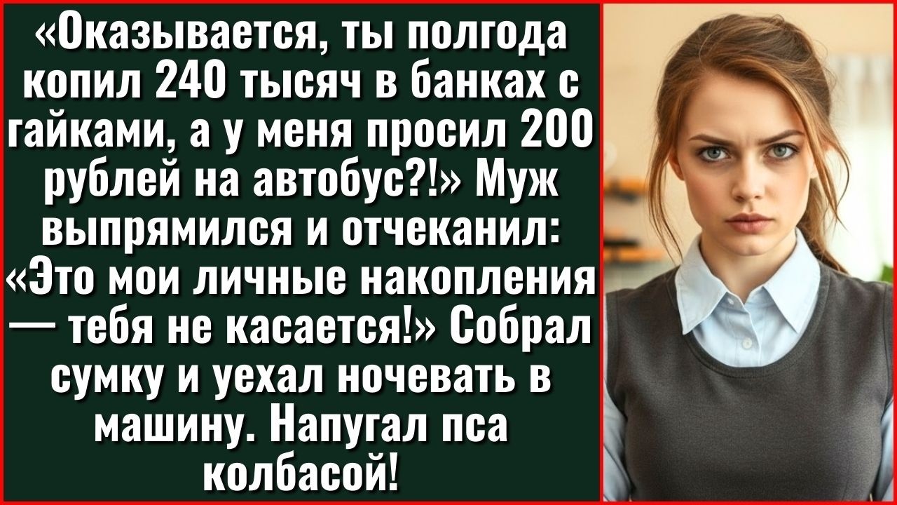 «Это Мои Личные Накопления! Я Зарабатывал — Мне И Решать!» Заявил Муж, Пока Его 240 Тысяч Лежали...