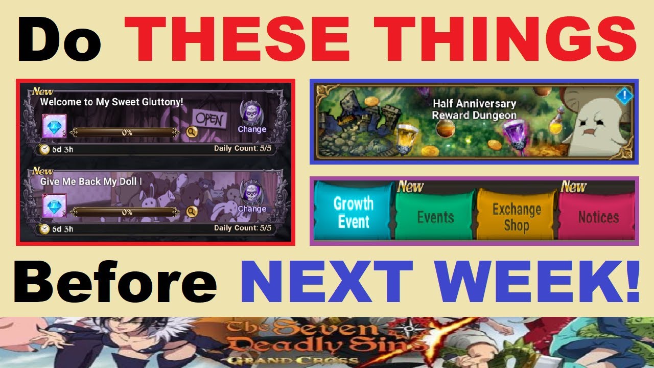 Do These Things *BEFORE NEXT WEEK!*.. (Important Time Limited Events for 9/22-9/-29).. 7DS Global