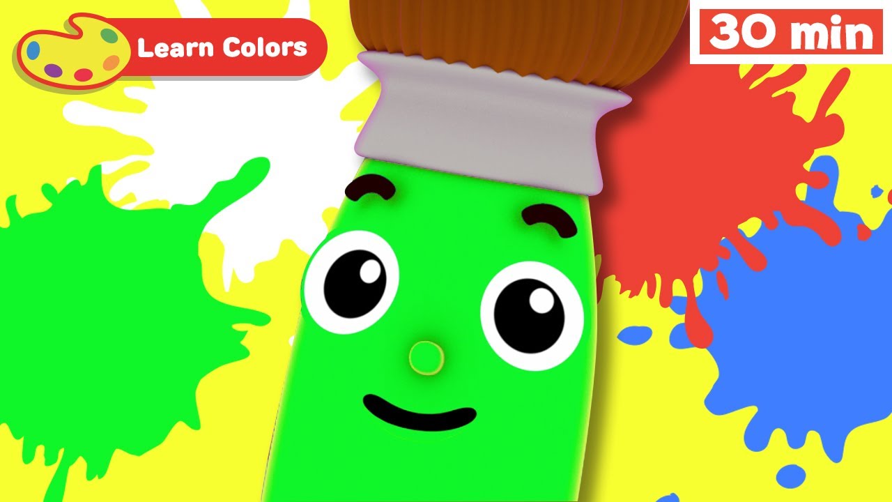 Learn Colors for Babies w Petey Paintbrush | Toddler Learning Video | All colors | First University