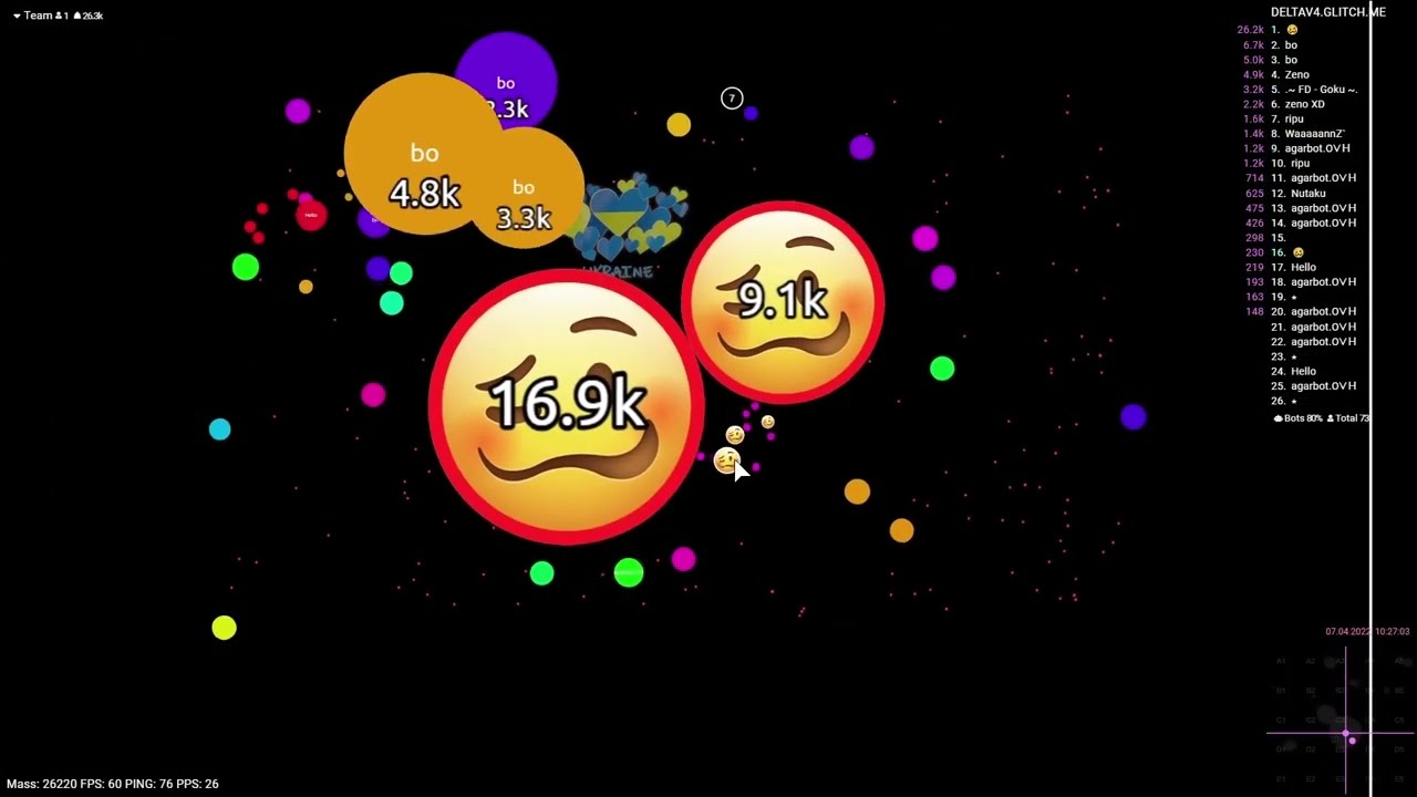 Agar.io | Mikey - Multibox Takeover #15 II Agarbot.OVH