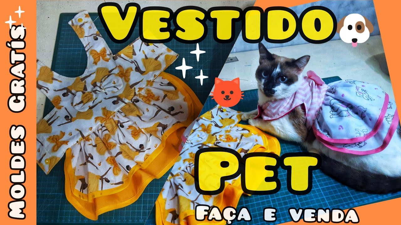 vestido Pet,Moldes Gratis!!faça e Venda !