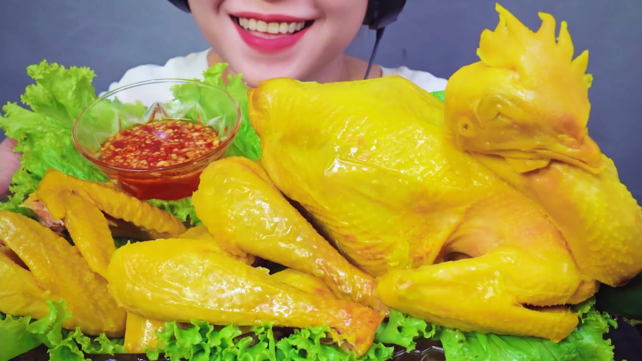 ASMR EATING SALTED WHOLE CHICKEN  - G&Agrave; Ủ MU&Ocirc;I , EATING SOUNDS | LINH-ASMR