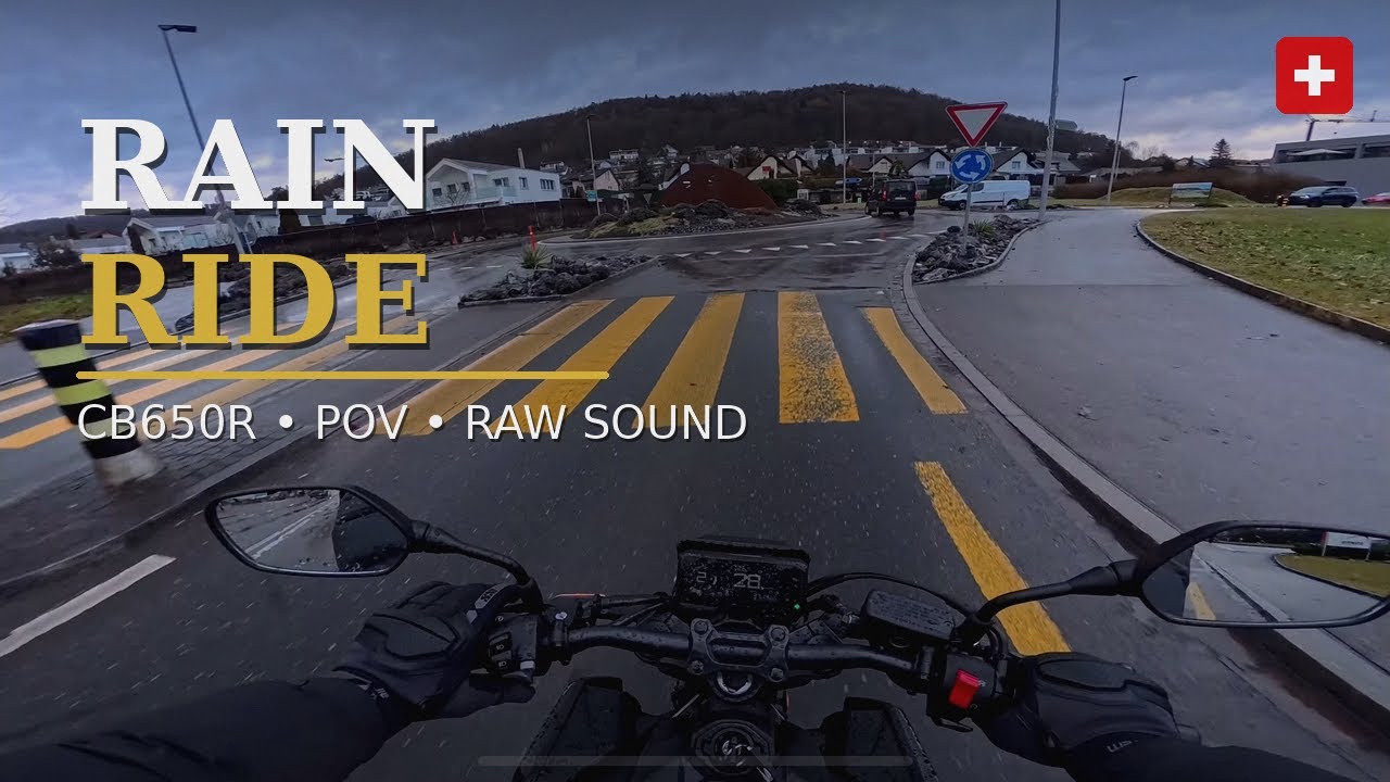 Honda CB650R Rain Ride POV ☔ RAW 4-Cylinder Sound 