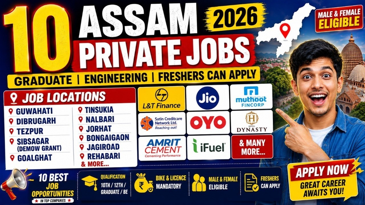 All Assam Private Job Vacancy | Private Job Assam 2026 | Assam Job News Today 2026 | Assam Job Today