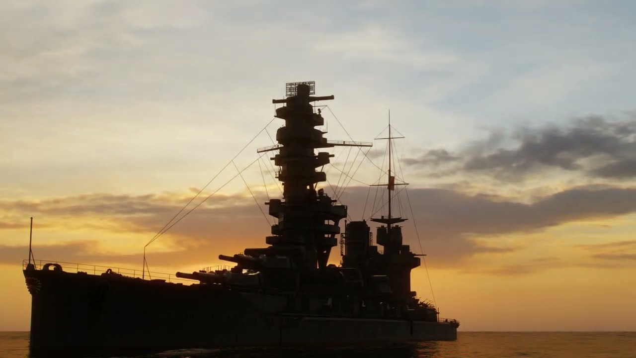 戦艦扶桑の動画【001】_夕日（Battleship Fuso 001_sunset/Линкор Фусо  001/戰艦扶桑  001）