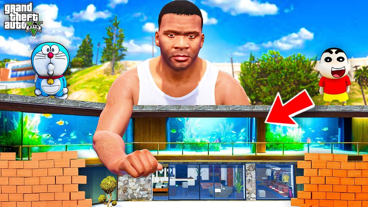 Franklin & Shinchan’s House Became the Biggest Fish Tank Aquarium in GTA 5 Telugu!